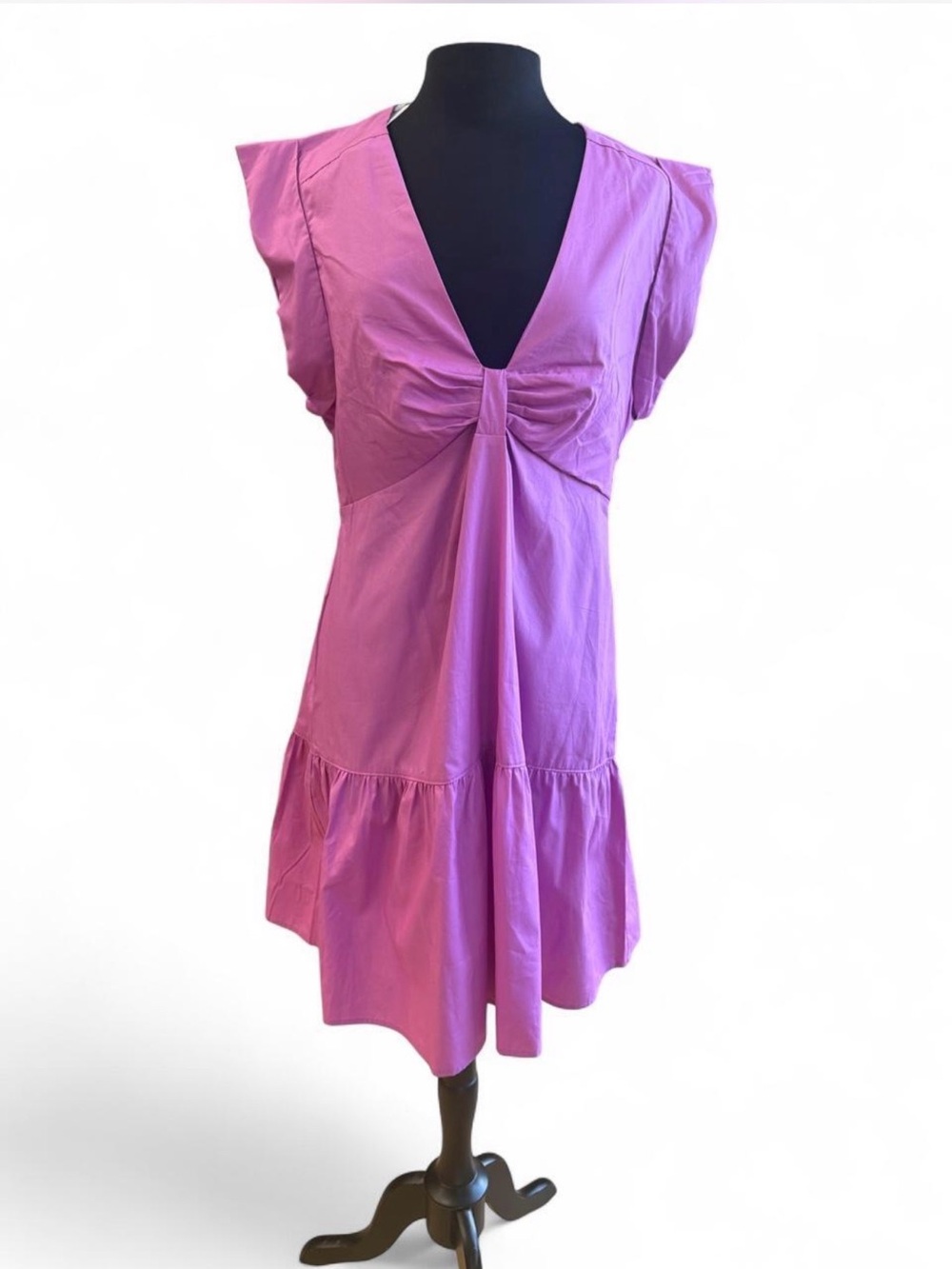 Steve Madden Lilac V-Neck Tiered Mini Dress